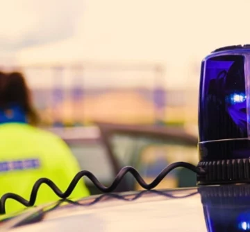 Police car with siren.