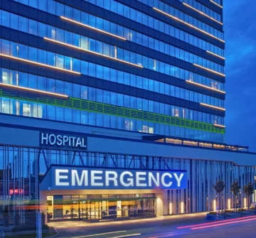 Modern Hospital Building.