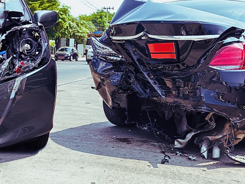 Car crash accident on street. Out-of-State Driver Crashes